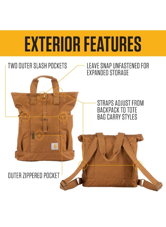 Carhartt Convertible Backpack Tote Bag, Durable with Adjustable Backpack Straps and Laptop Sleeve, Convertible Backpack Tote - Image 2